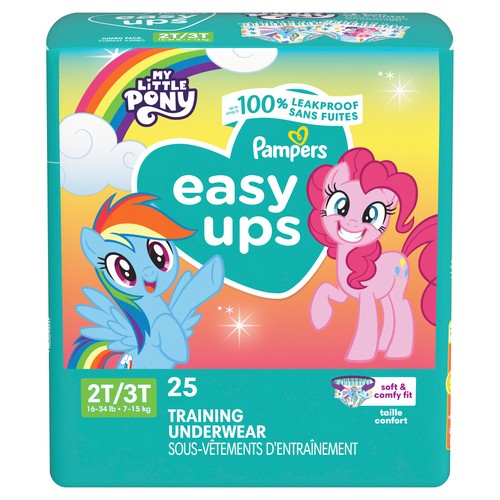 Pampers Easy Ups Training Underwear For Girls Size 4 2T-3T 25 Count 
