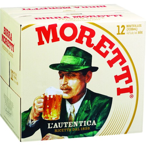 Birra Moretti Beer 4.6% Alcohol 12 x 330 ml (bottles)