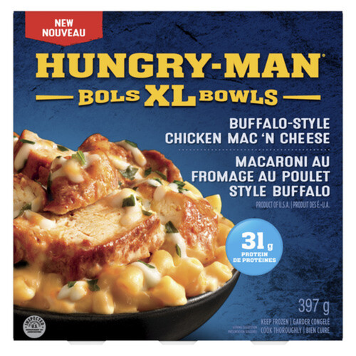Hungry Man XL Bowls Frozen Dinner Buffalo Style Chicken Mac 'N Cheese 397 g