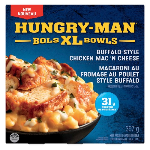 Hungry Man XL Bowls Frozen Dinner Buffalo Style Chicken Mac 'N Cheese 397 g
