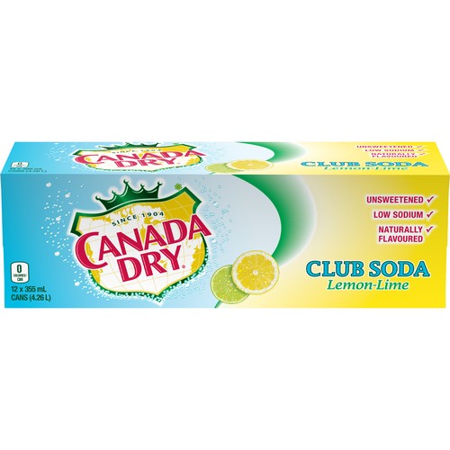 Canada Dry Club Soda Lemon-Lime 12 x 355 ml (cans)