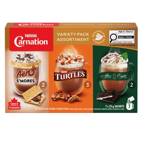 Nestlé Carnation Hot Chocolate Mix Variety Pack 7 x 25 g