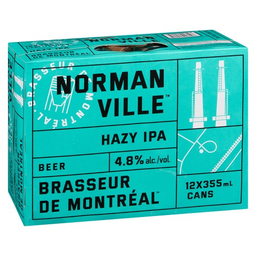 Brasseur de Montréal Normanville Beer 4.8% Alcohol Hazy IPA 12 x 355 ml (cans)
