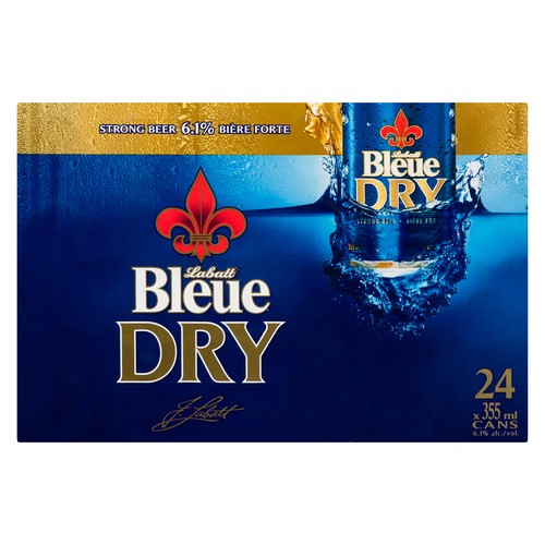 Labatt Bleue Dry Beer 6.1% Alcohol 24 x 355 ml (cans)