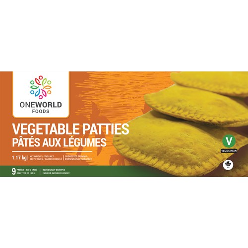 One World Foods Frozen Vegetable Patties 1.17 kg