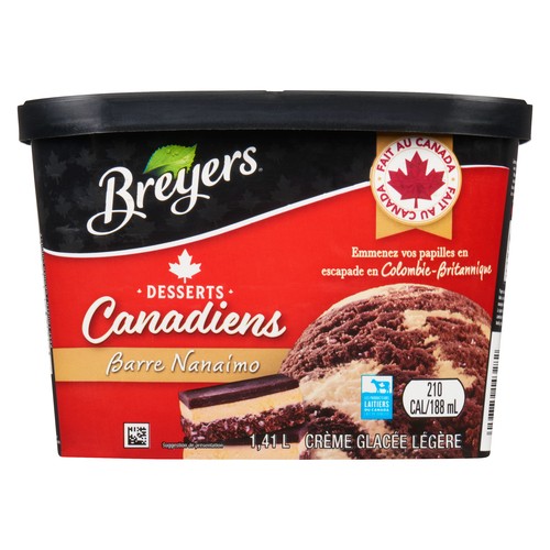 Breyers Canadian Desserts Nanaimo Bar Light Ice Cream Locally Inspired 1.41 L