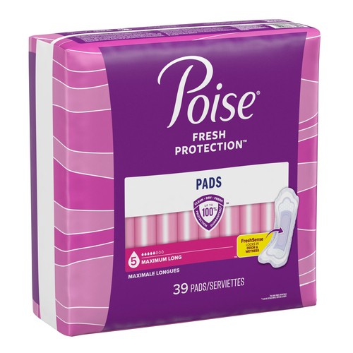 Poise Maximum Bladder Protection Pads Long Length 39 Count
