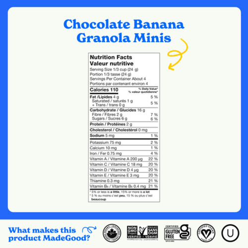 Made Good Organic Granola Bars Minis Chocolate Banana 100 g