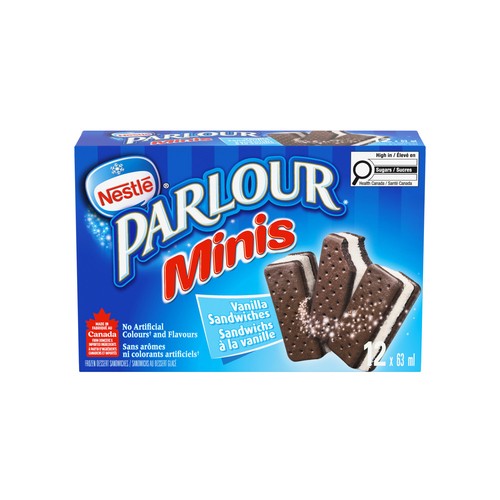 Parlour Minis Frozen Dessert Sandwich Vanilla 12 x 63 ml