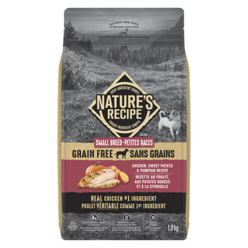Nature's Recipe Grain Free Chicken, Sweet Potato & Pumpkin Recipe Small Breed Dog Food 1.8 kg