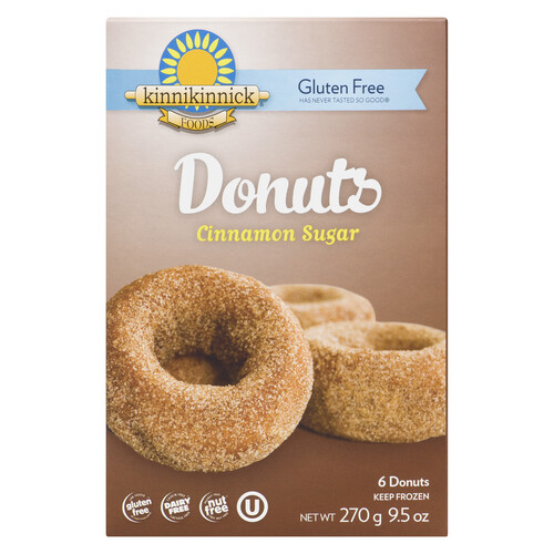 Kinnikinnick Gluten-Free Donuts Cinnamon Sugar 270 g (frozen)