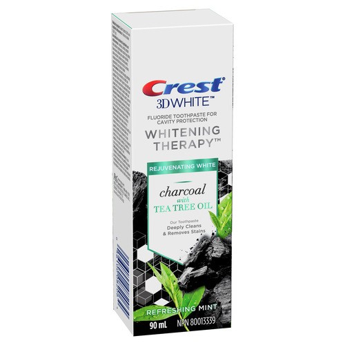 Crest 3D Whitening Toothpaste Charcoal Tea Tree Refreshing Mint 90 mL