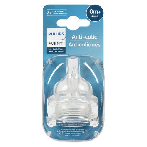 Philips Avent 0 months+ Bottle Nipple Anti-Colic 2 Nipples