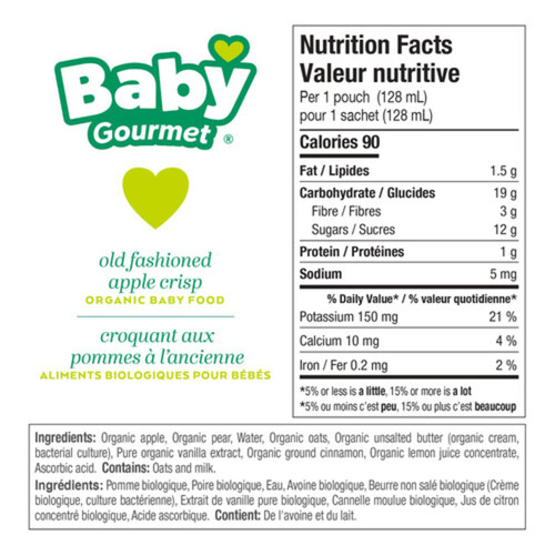 Baby Gourmet Organic Baby Food Old Fashioned Crisp Apple 128 ml