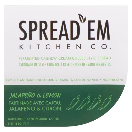 Spread'em Kitchen Dairy-Free Cashew Cheese Spread Jalapeño & Lemon 183 g