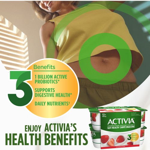 Activia 2.2% Probiotics Yogurt Strawberry Flavour 12 x 100 g