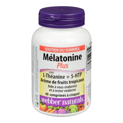 Webber Naturals Melatonin Plus Tropical Flavour 40 Chewable Tablets