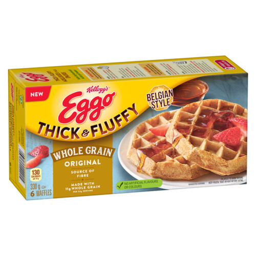 Kellogg Thick & Fluffy Whole Grain Eggo Waffles Original Belgian Style 330 g