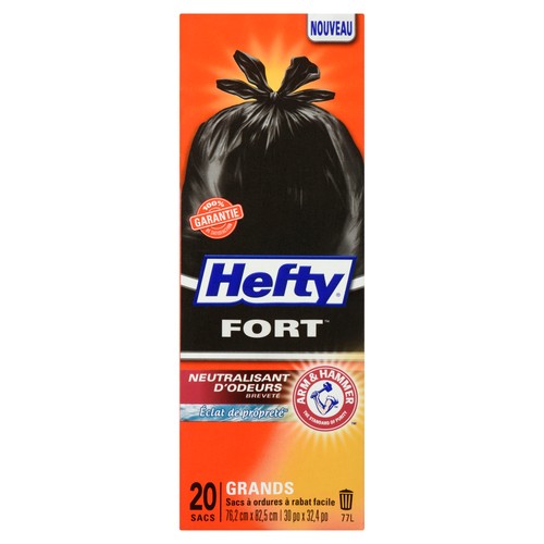 Hefty Strong Garbage Bags Easy Flap Black Large 77 L 20 Bags 