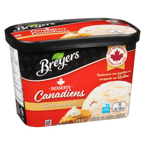 Breyers Canadian Desserts Sugar Pie Light Ice Cream Locally Inspired 1.41 L
