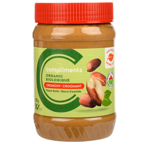 Compliments Organic Peanut Butter Crunchy 500 g