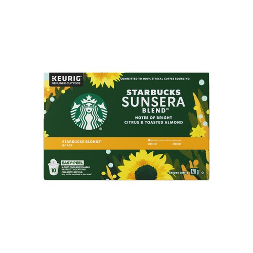 Starbucks Coffee Pods Sunsera Blend Blonde Roast 10 K-Cups 120 g