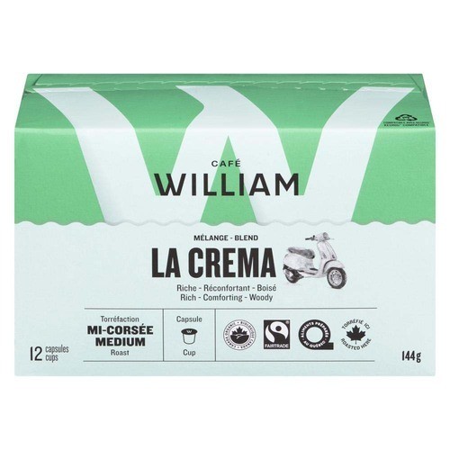 Café William Coffee Pods Blend La Crema Medium Roast 12 K-Cups 144 g