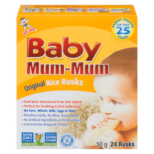 Hot-Kid Gluten-Free Baby Mum Mum Rice Original 24 Rusks 50 g