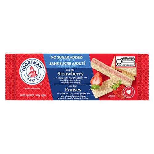 Voortman Wafer No Sugar Added Strawberry 250 g