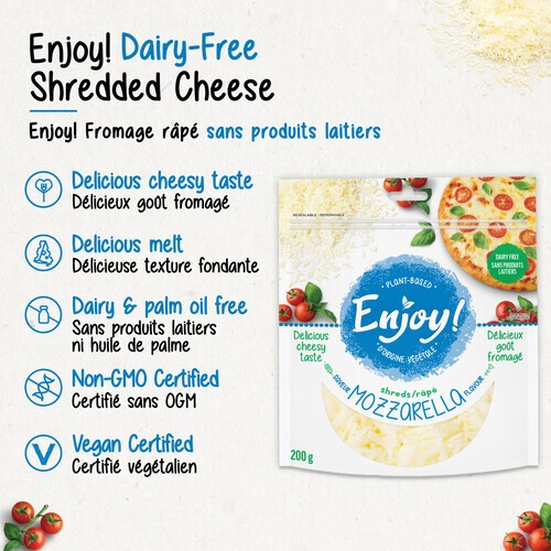 Enjoy Plant Based Shredded Cheese Mozzarella 200 g