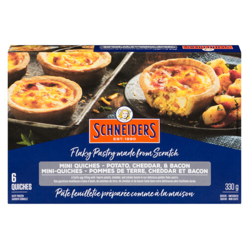 Schneiders Frozen Meal Mini Quiches Potato Cheddar And Bacon 330 g