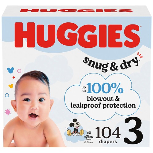 Huggies Snug & Dry Diapers Size 3 104 Count