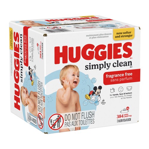 Huggies Simply Clean Fragrance-Free Baby Wipes 384 Count