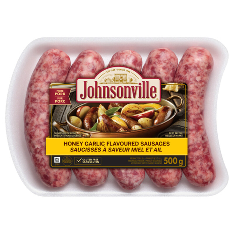 Johnsonville GlutenFree Frozen Sausage Honey Garlic 500 g Voil??