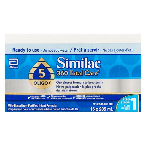 Similac 360 Total Care Milk-Based Iron-Fortified Infant Formula Step 1 16 x 235 ml