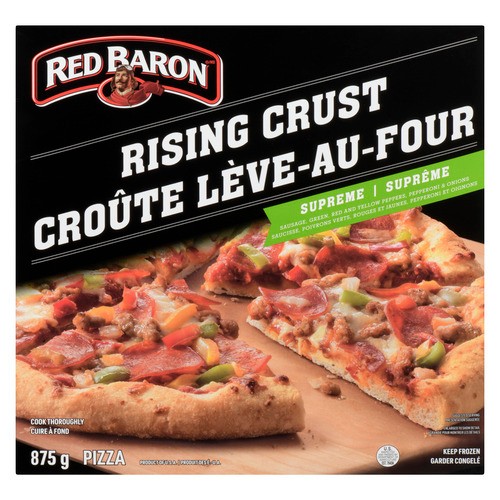 Red Baron Frozen Pizza Rising Crust Supreme 875 g