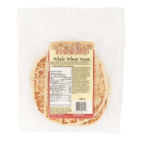 Indianlife Wholewheat Naan Bread 500 g