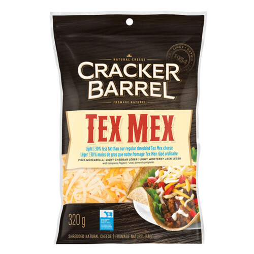 Cracker Barrel Shredded Cheese Tex Mex Light 320 g