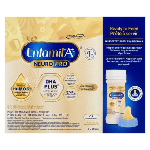 Enfamil A+ Baby Infant Formula Premium Nursette 6 x 59 ml