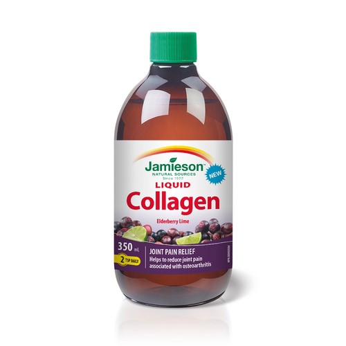 Jamieson Liquid Collagen Joint Pain Relief Elderberry Lime 350 ml
