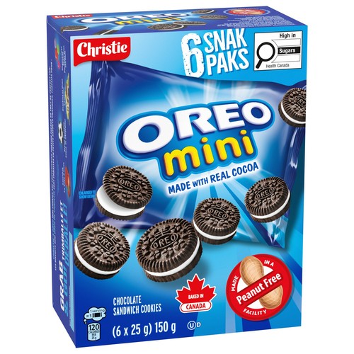 Oreo Mini Snak Pak Sandwich Cookies  6 x 25 g