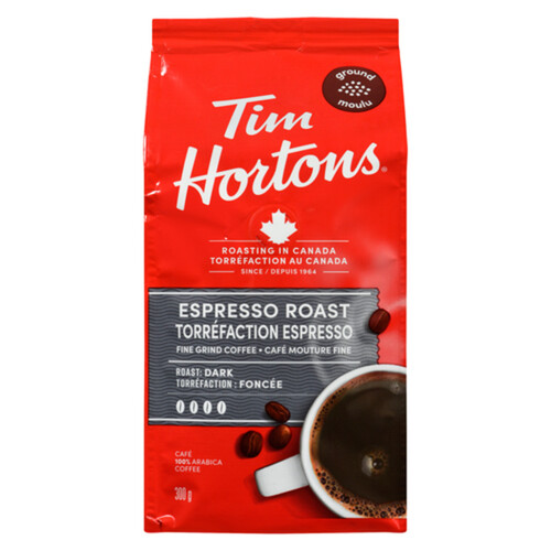 Tim Hortons Ground Coffee Espresso Roast Dark 300 g