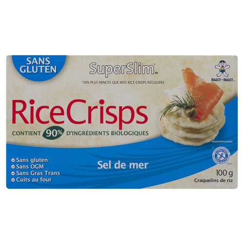 Want Want Super Slim Gluten-Free Rice Crisps Sea Salt 100 g