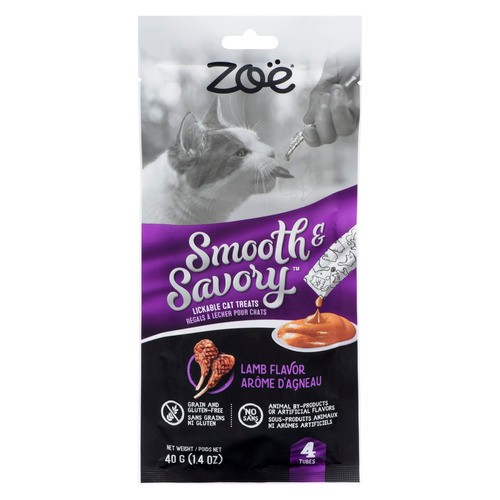 Zoe Smooth & Savory Lickable Cat Treats Lamb Flavor 4 Tubes 40 g