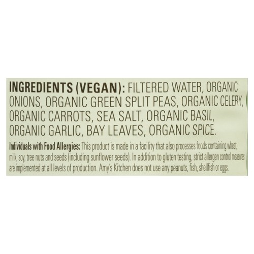 Amy's Kitchen Organic Soup Split Pea 398 ml