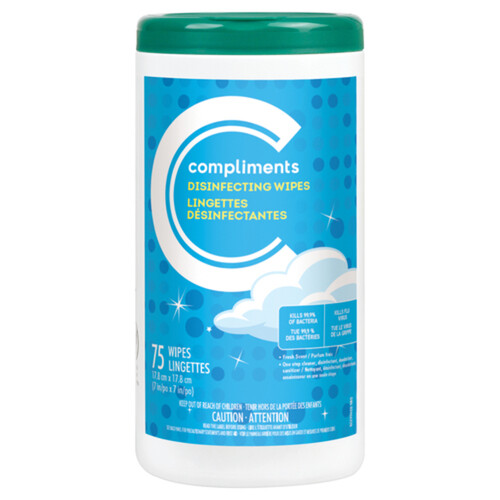 Compliments Wipes Fresh Disinfecting 75 Sheets