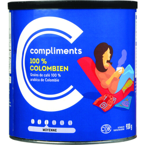 Compliments Ground Coffee 100% Columbian 930 g