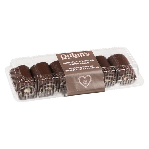 Quinn's Bake Shop Swiss Roll Chocolate Vanilla 6 pack 402 g
