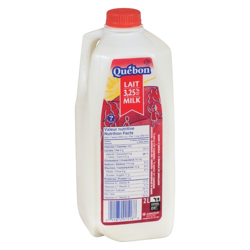 Québon 3.25% Milk Homogenized 2 L