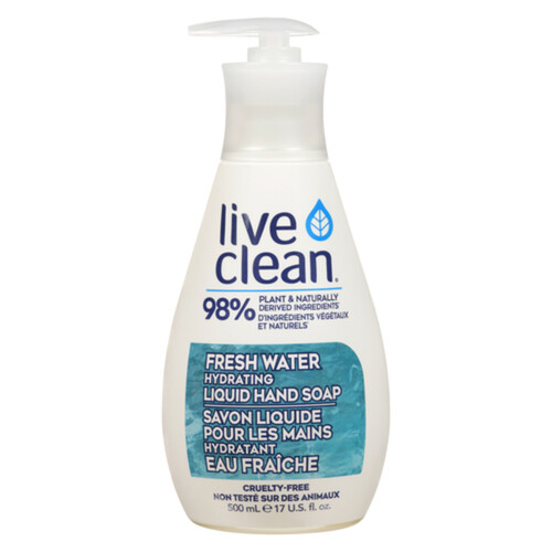 Live Clean Hand Soap Moisturizing Liquid Fresh Water 500 ml